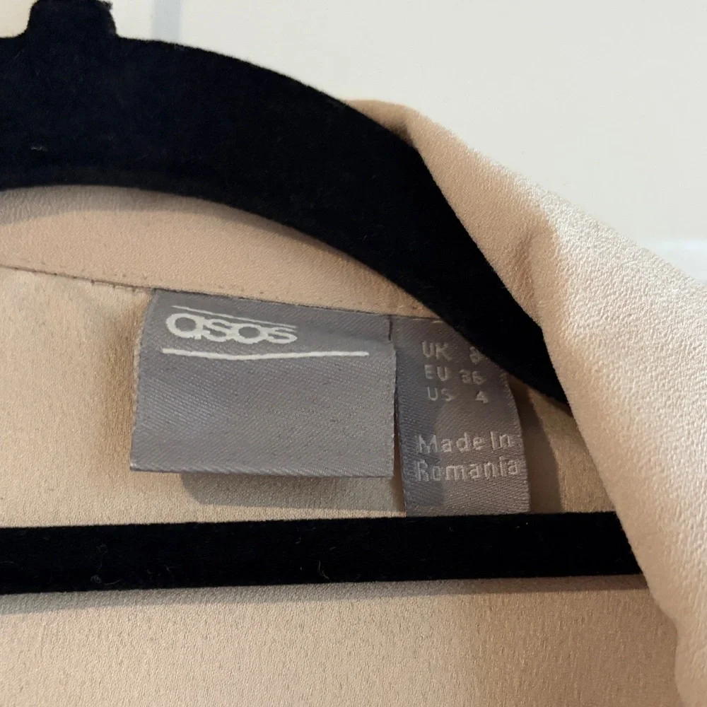 ASOS Cream Long Sleeve Dress - Picture 3 of 4